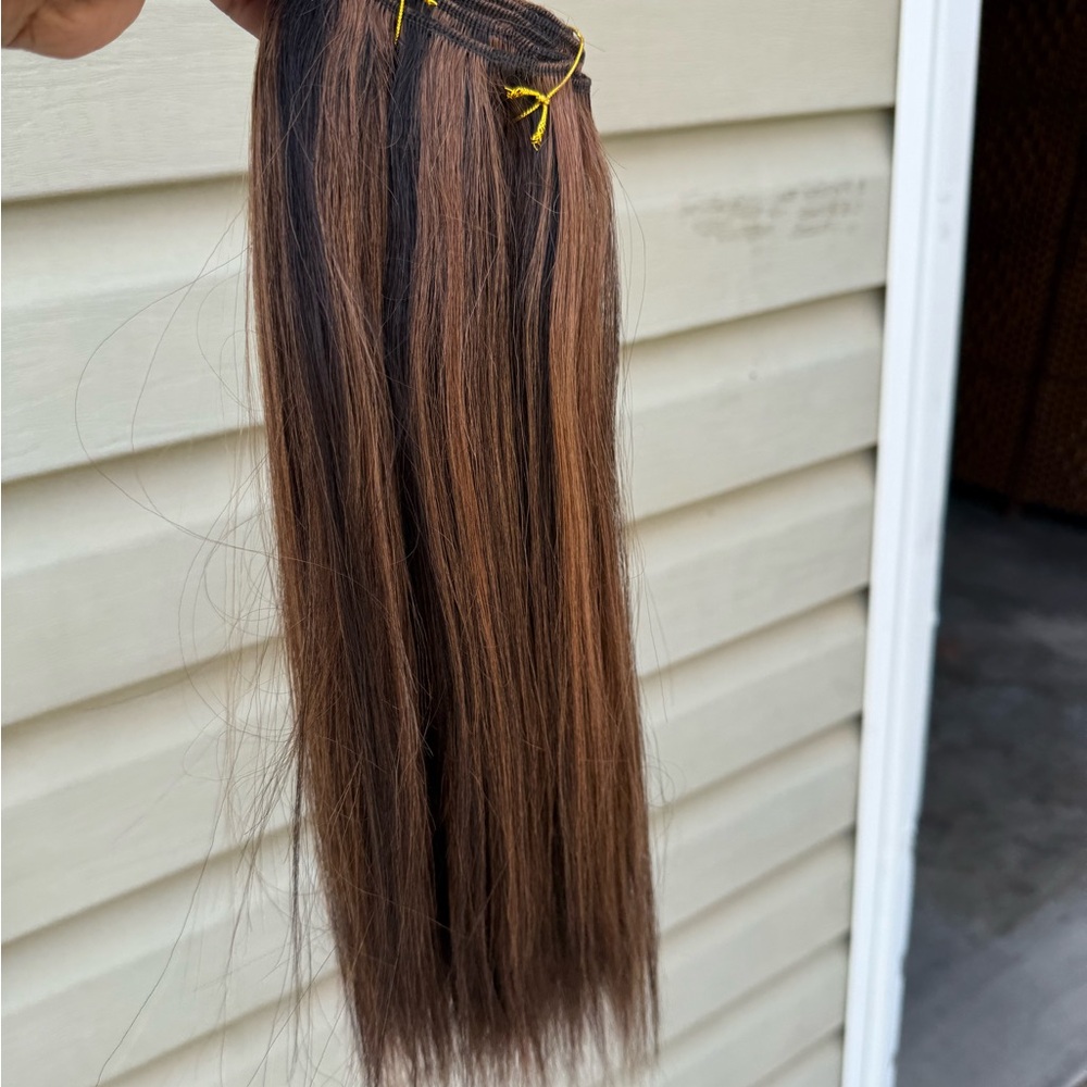 Brown Clip-In Hair Extensions - Natural Straight